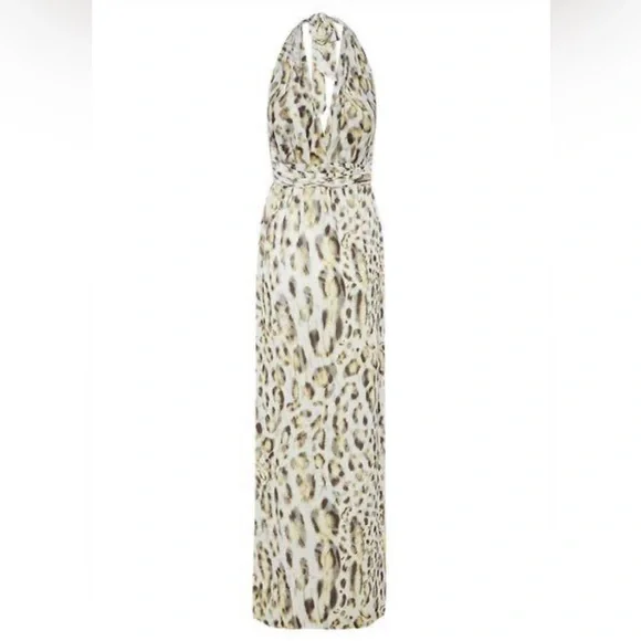 Sheike Untamed Maxi Halter Slit Wrap Dress in animal print - Picture 4 of 10
